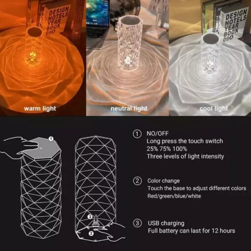 Crystal Diamond Lamp Light Projector