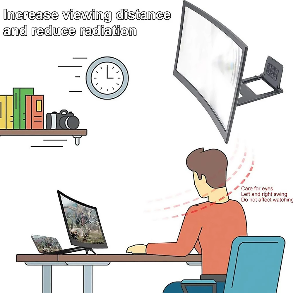 12 Inch Curved Mobile Phone Screen Magnifier